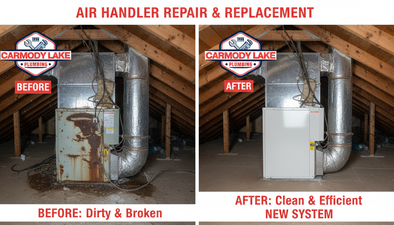 Air Handler Repair and Replacement Before and After - Carmody Lake Plumbing Lakewood CO
