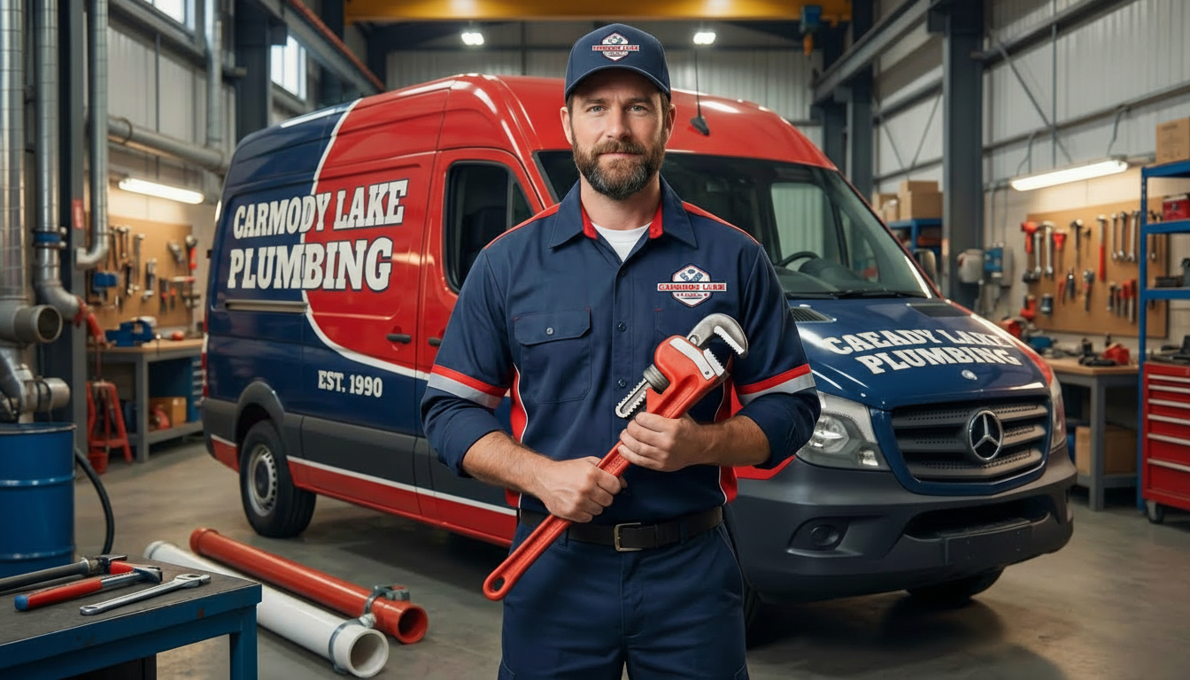 Carmody Lake Plumbing technician and service van ready for emergency plumbing in Lakewood CO