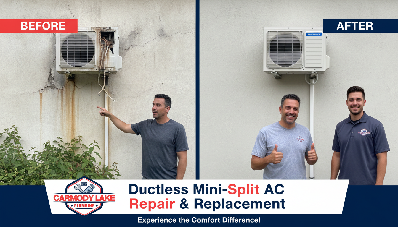 Before and After Ductless Mini-Split AC Repair and Replacement in Lakewood CO - Carmody Lake Plumbing
