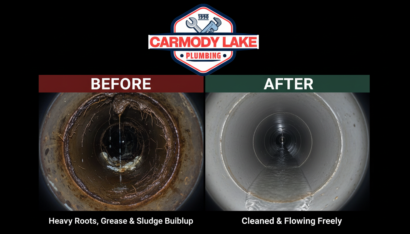Sewer Camera Inspection Before and After - Carmody Lake Plumbing Lakewood CO