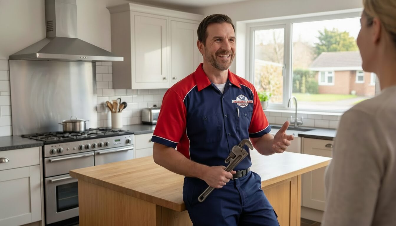 Carmody Lake Plumbing technician in-home plumbing consultation with Lakewood homeowner